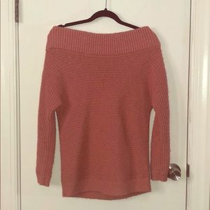 Off the shoulder coral sweater